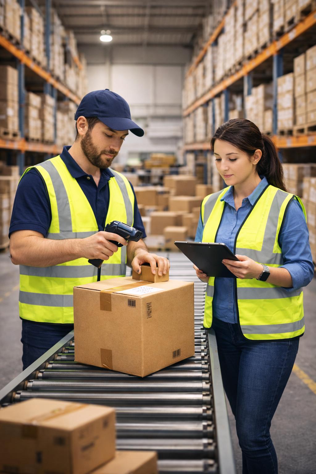 Logistics team at work